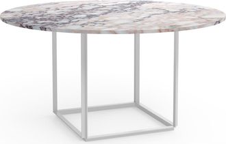New Works Designer Marmor Esstisch Florence White Viola Marmor / Weiss - ø 145 cm