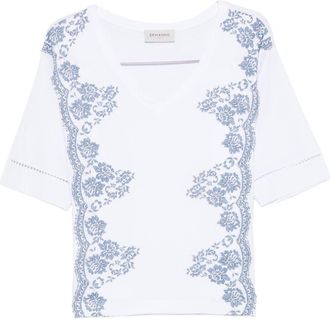 Ermanno Scervino Camiseta De Algod&oacute;n Bordada