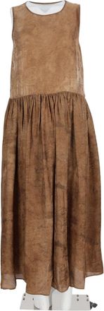 Uma Wang Adral Sleeveless Gathered Waist Viscose-Blend Midi Dress