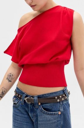 BDG Bailey Boat Neck Knit Crop Top in Red at Nordstrom, Size X-Large