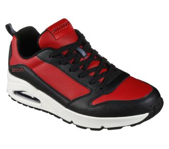 Skechers Mens Uno Casual Sneakers In Black/red