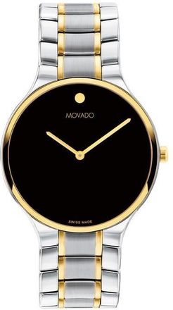 Movado Serio Quartz Black Dial Mens Watch 0607663