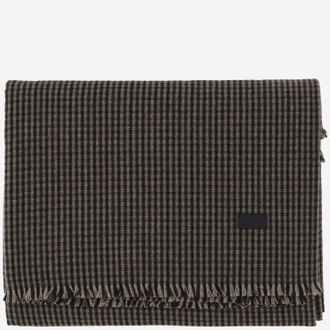 Saint Laurent Womens Vichy Pattern Wool Blend Twill Scarf Scarfs