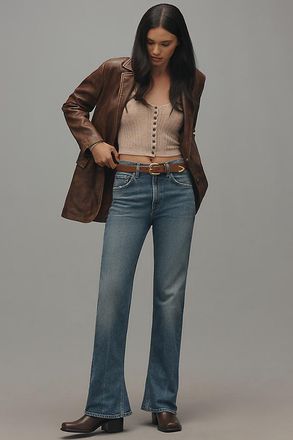 A Gold E Mid-Rise Kick Boot Ankle Jeans