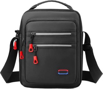 Generic Compatible For Men Casual Shoulder Bag Multifunctional Large Capacity Crossbody Messenger(Black)
