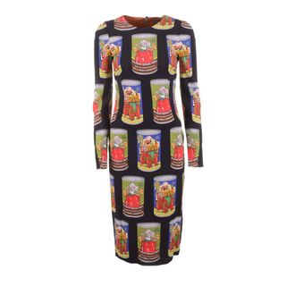 Dolce & Gabbana Midi Dresses, female, Multicolor, Size: XS Tomato Can Long Dress