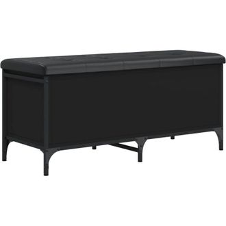 vidaXL Banco con almacenaje madera de ingeniería negro 102x42x45 cm vidaXL