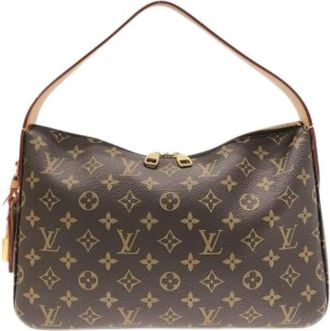 Louis Vuitton Pre-owned Monogram Canvas Shoulder Bag - Dames - Vintage Schoudertas - Bruin - ONE Size - Vintage