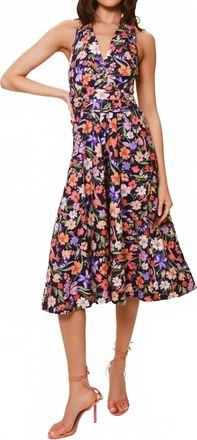 Hutch Alessia Midi Dress In Navy Multi