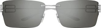 Balenciaga Vierkante Wraparound Zonnebril - unisex - Zonnebrillen - Grijs - ONE Size - Nylon - Accessoires