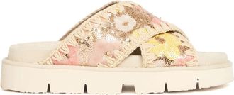 Mou Criss-Cross Bio Sandal - Dames - Sandalen - Veelkleurig - 35 EU - Pailletten - Schoenen