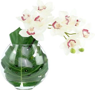 Creative Displays Inc. Handmade Faux Orchid & Philodendron Arrangement