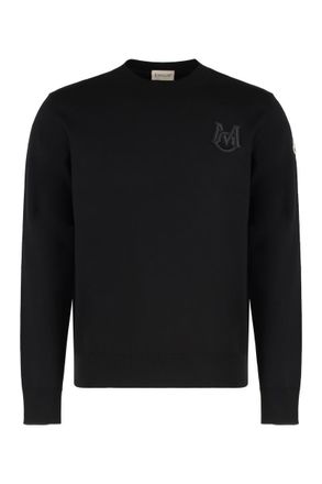 Moncler Sweater In Cotton With Embroidery