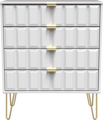 Welcome Furniture Hanover Ready Assembled 4 Drawer Chest in White Matt - Welcome Furniture | TJ Hughes