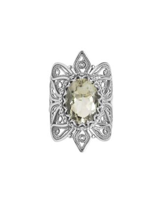 Tiramisu 925 Sterling Silver 5.47 Ct. Tw. Green Amethyst Ring
