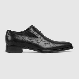Gucci Mens Lace-up Shoe, Black, Leather