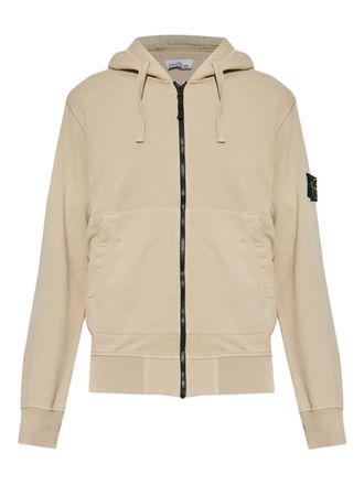 Stone Island zip-up hoodie - men - Cotton - XXXL - Neutrals