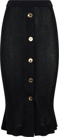 Moschino Lange rok - Dames - Midirokken - Zwart - S - Polyester - Rokken