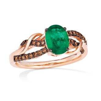 Le Vian Ladies Emerald Rings set in 14K Strawberry Gold
