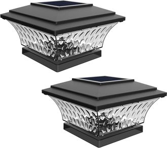 No Brand Farola Solar Para Exteriores, Iluminaci&oacute;n Led, Luz Para Vallas O Terrazas, Luz Blanca C&aacute;lida/blanca Brillante, Apta Para Postes De Madera, Paquete De 