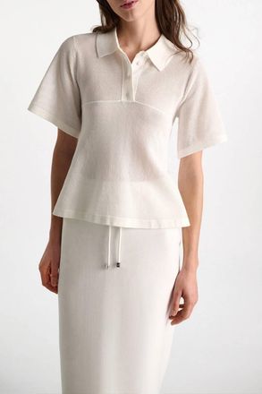 Dorothee Schumacher Cotton Coolness Mesh Top In White