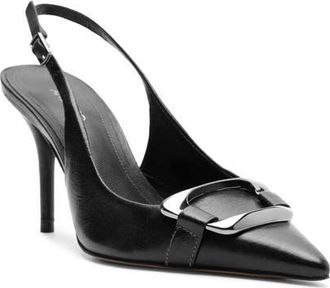 Arezzo Felicity Pointed Toe Slingback Pump in Black at Nordstrom, Size 10.5