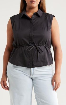 Wit & Wisdom Cap Sleeve Peplum Top in Black at Nordstrom, Size 1X
