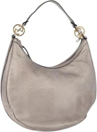 Gucci Pre-owned Shoulder Bags, female, Gray, Size: ONE SIZE Pre-owned Vintage GG Canvas Shoulder Bag