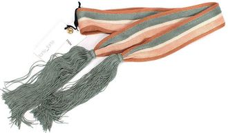 Forte_Forte Pink Toned Striped Knit Belt