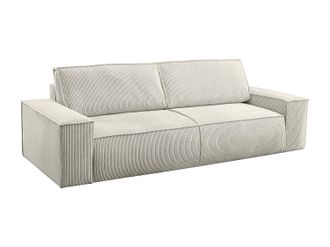 Vente-Unique Sof&aacute; cama de 4 plazas de pana beige AMELIA de PASCAL MORABITO
