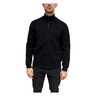 C.P. Company Cardigans, male, Black, Size: XL Lambswool Cardigan