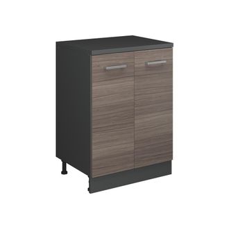 Vicco Armario De Cocina Para Techo Inclinado R-line, Gris Noble, 60 Cm Sin Inclinaci&oacute;n Con 2 Puertas, Vicco