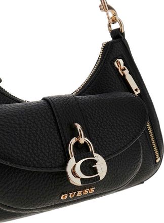 Guess Womens Shoulder Bag Black Polyurethane - Shoulder-Bags