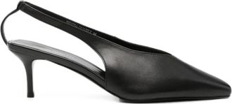 Sergio Moretti Pumps met puntige neus en V-uitsnijding - Dames - Pumps - Zwart - 39 EU - Leer - Schoenen