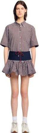 Sandro Checked skort in Brown at Nordstrom, Size 34 Eu