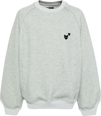 Songzio Felpa con pantera e dettaglio in corda - Grigio