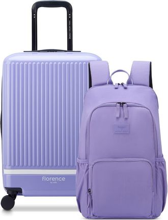 Florence By Mills 2 Piece Set - Spin Me Away Expandable 20 Carry-On Spinner & Fresh Start Backpack Set in Lavender at Nordstrom