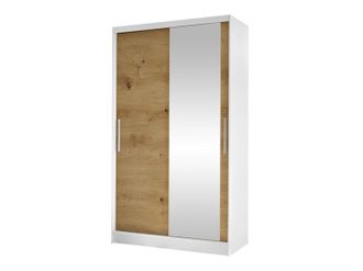 Mirjan24 Mobilier1 - Armario Closico 164, Blanco + Roble Artisan, 200x100x58cm, Puertas De Armario: Correderas, N&uacute;mero De Estantes: 0