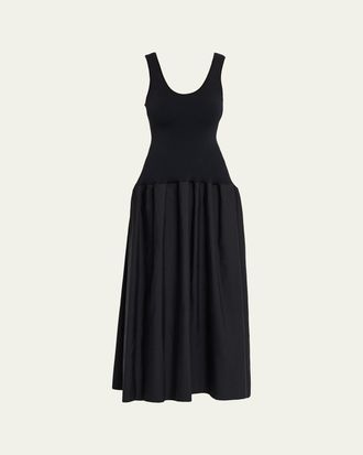 FFORME Marina Sleeveless Cotton-Silk Flared Midi Dress
