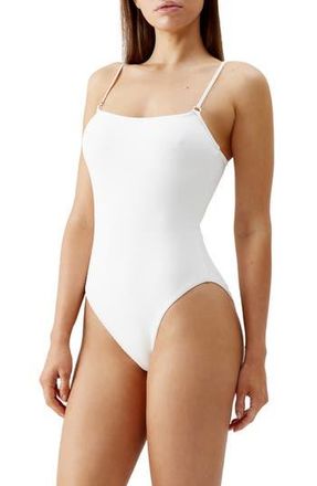 Melissa Odabash Palma One-Piece Swimsuit in Ivory Ridges at Nordstrom Rack, Size 10