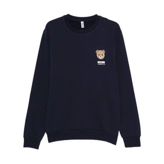 Moschino Hoodies & sweatvesten, Heren, Blauw, L, Katoen, Sweatshirt van katoenmix