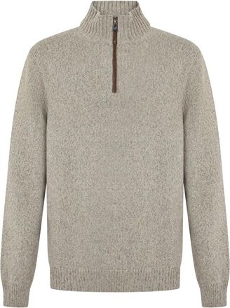 Fedeli Half-Zip Turtleneck - Heren - Coltruien - Beige - 4XL - Kasjmier - Truien & Vesten
