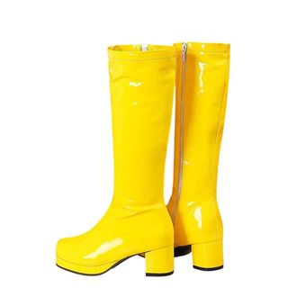 Generic Womens High Boots Patent Leather Waterproof Knee Boots Party Shoes