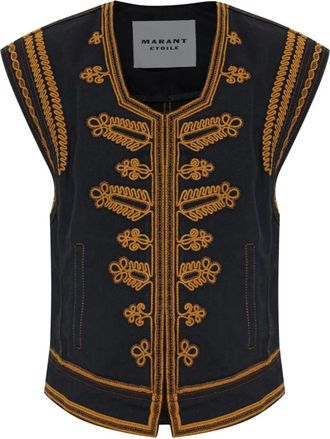 Isabel Marant Edmee Denim Vest - Dames - Bodywarmers - Blauw - XS - Denim - Jassen