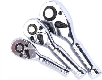 OEM Juego De 3 Mini Llaves De Carraca (1/4, 3/8, 1/2) - 72 Dientes, Acero Endurecido, Para Reparaciones De Autom&oacute;viles Y Trabajos De Bricolaje