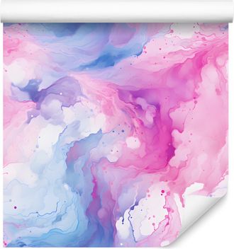 OEM Carta Da Parati Rosa Viola Inchiostro Rosa Cipria, Forme Morbide 50x1000 Cm