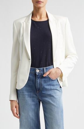 Eleventy Cotton Blend Knit Jacket in Ivory at Nordstrom, Size 42