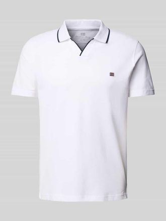 Christian Berg Regular Fit Poloshirt mit Logo-Stitching und Polokragen in Weiss, Gr&ouml;&szlig;e L