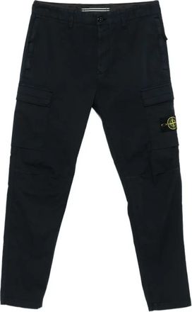 Stone Island Supima Cotton Cargo Broek - Heren - Straight fit broeken - Blauw - W36 - Katoen - Broeken