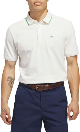 adidas Solid Twistknit Cotton Blend Golf Polo in Chalk White/Court Green at Nordstrom, Size Xx-Large